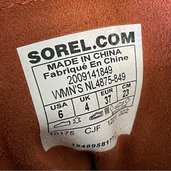 Women’s Sorel Hi-Line Heel Lace Up Warp Red Tawny Buff Size 6 - Picture 6 of 7